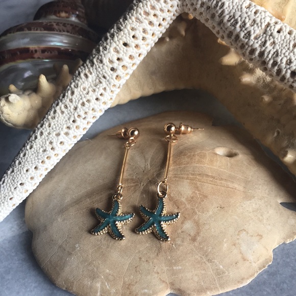 Starfish Drop Post Earrings - Picture 4 of 13